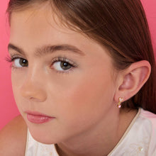 Load image into Gallery viewer, Little Luxe Drop Earrings | Heart with Pink Cubic Zirconia
