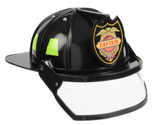 Load image into Gallery viewer, Firefighter Helmet W/Visor: Black / Adj Size
