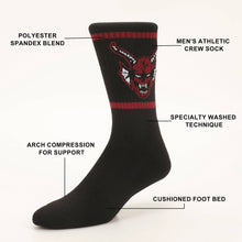 Load image into Gallery viewer, Stranger Things Hellfire Club Stripes Mens Athletic Crew Socks
