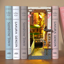 Load image into Gallery viewer, DIY Miniature House Book Nook Kit: Sakura Densya
