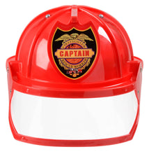 Load image into Gallery viewer, Firefighter Helmet W/Visor: Black / Adj Size

