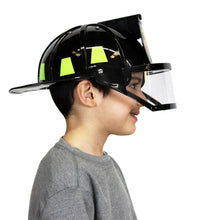 Load image into Gallery viewer, Firefighter Helmet W/Visor: Black / Adj Size
