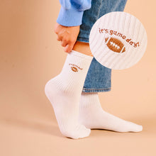 Load image into Gallery viewer, Embroidered Crew Socks-It's Game Day

