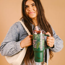 Load image into Gallery viewer, 40 oz Lifestyle Flip Straw Tumbler-Jolly Sprig
