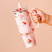Load image into Gallery viewer, 40 oz Lifestyle Flip Straw Tumbler-Holly Jolly Santa
