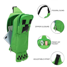 Load image into Gallery viewer, Minecraft Creeper 3D Character Crossbody Sling Bag With Adjustable Strap
