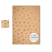 Load image into Gallery viewer, Dot Grid Notebook Gold Confetti
