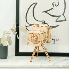 Load image into Gallery viewer, 3D Laser Cut Wooden Puzzle: Vintage Camera
