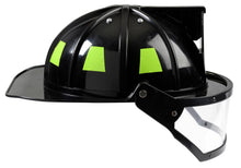 Load image into Gallery viewer, Firefighter Helmet W/Visor: Black / Adj Size

