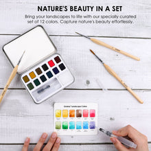 Load image into Gallery viewer, Watercolor Pocket Set Of 12 With Brush - Landscape Colors

