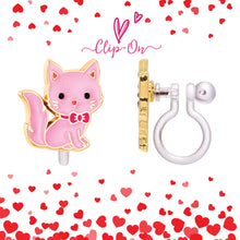 Load image into Gallery viewer, CLIP ON Cutie Earrings- Pink Kitty
