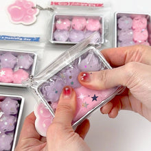 Load image into Gallery viewer, Sparkly Pastel Squishy Jelly Keyring – Fidget Pop Out Series
