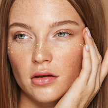 Load image into Gallery viewer, GALACTIC GOLD FACE FRECKLES metallic temporary tattoos
