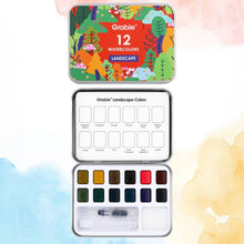Load image into Gallery viewer, Watercolor Pocket Set Of 12 With Brush - Landscape Colors
