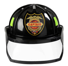 Load image into Gallery viewer, Firefighter Helmet W/Visor: Black / Adj Size
