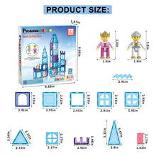 Load image into Gallery viewer, 72 Piece Magnetic Building Tiles Castle Winter Ice Theme
