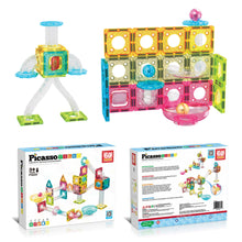 Load image into Gallery viewer, 60 Piece Magnet Tiles Building Block Travel Size Toy Set
