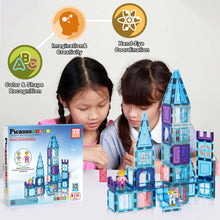 Load image into Gallery viewer, 72 Piece Magnetic Building Tiles Castle Winter Ice Theme
