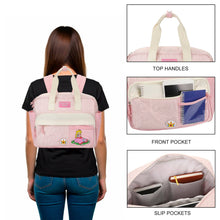 Load image into Gallery viewer, Super Mario Bros Pink Mini Backpack with Character Icons and Adjustable Straps
