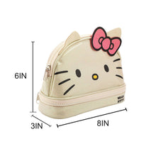 Load image into Gallery viewer, Hello Kitty Character Face White Glitter 6” Cosmetic Pouch
