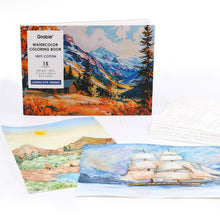 Load image into Gallery viewer, 15 Sheets 140LB Landscape-Themed Watercolor Coloring Book
