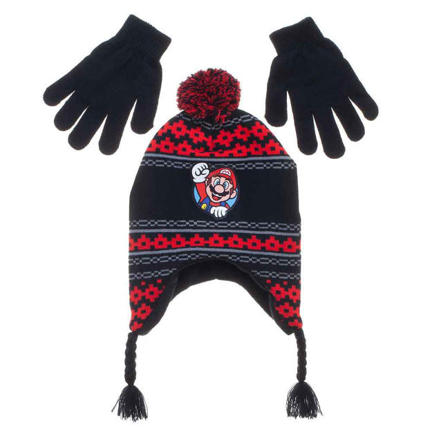 SUPER MARIO YOUTH BEANIE & GLOVES COMBO