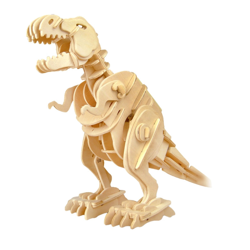 DINOROID T-Rex Walking & Roaring Wooden 3D Puzzle Kit