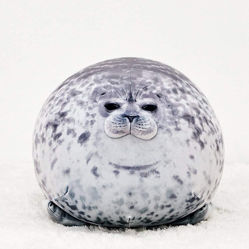 Chubby Blob Seal Pillow, Stuffed Cotton Plush Animal Toy Cute Ocean Medium(17.6 in)