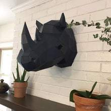 Load image into Gallery viewer, Rhino Head PaperCraft Origami Wall Art, 3D Paper Wall Art
