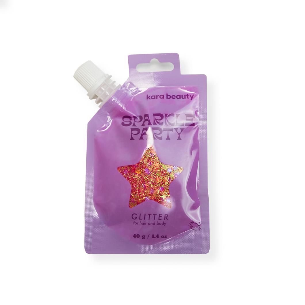 SPARKLE PARTY HAIR AND BODY GEL - SINGLE PACKS: TANGERINE SMILES