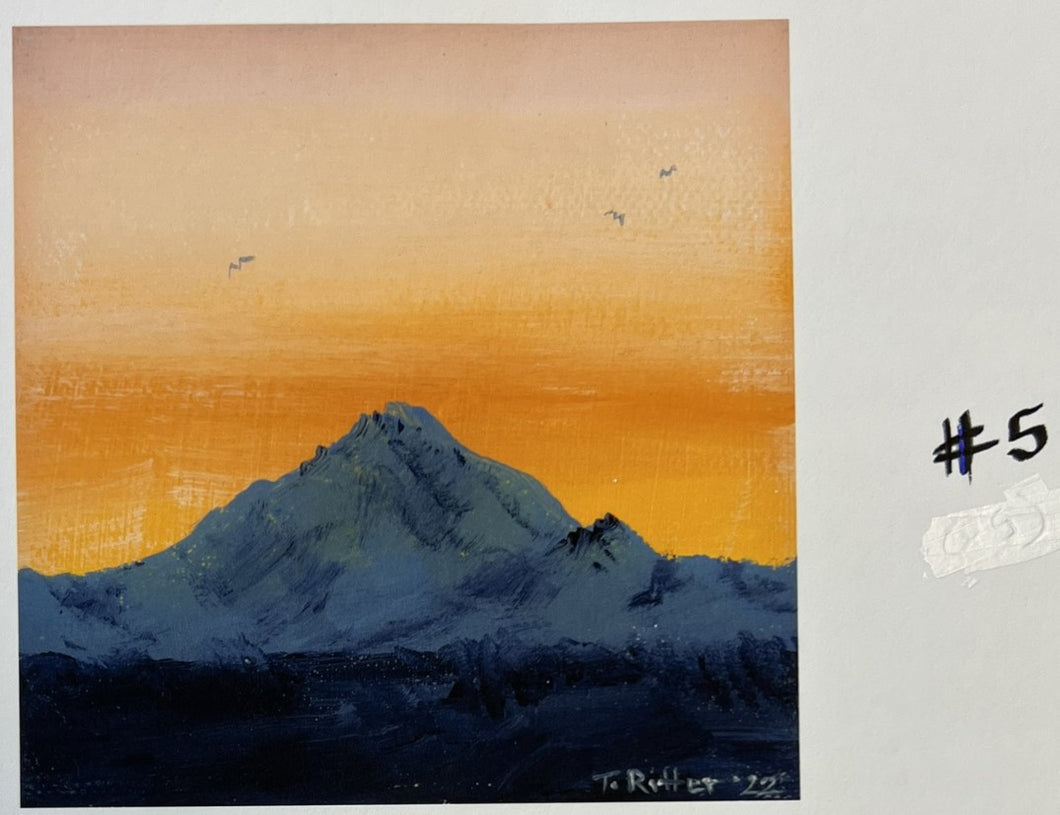 Redoubt Sunset #5 5x5 Notecard